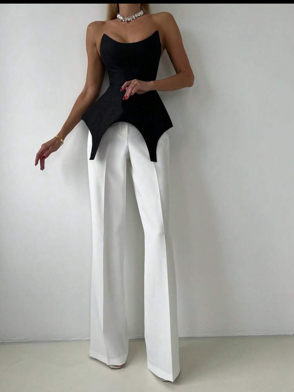 Peplum Corset Top Bandeau Strapless